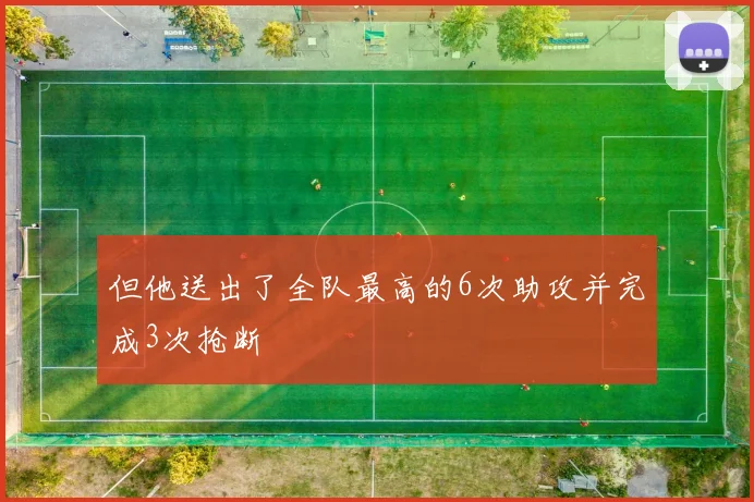但他送出了全队最高的6次助攻并完成3次抢断