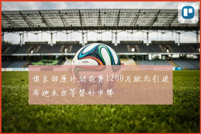 俱乐部原计划花费1200万欧元引进布迪米尔等替补中锋